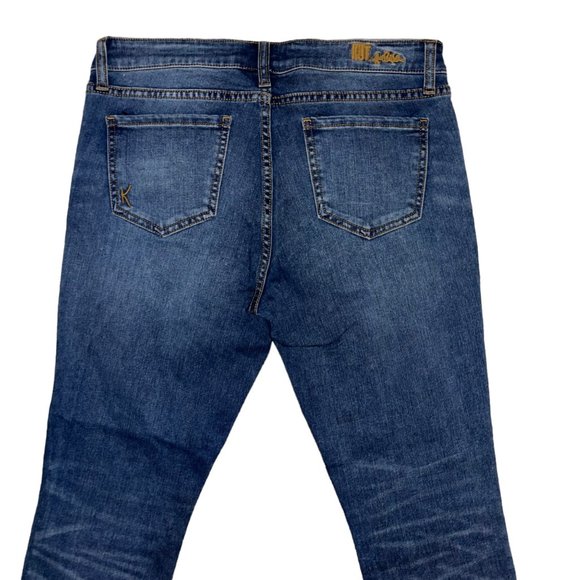 Kut From the Kloth Boyfriend Jeans Womens 8 26 Dark Wash Zipper Pockets Logo - Picture 6 of 8
